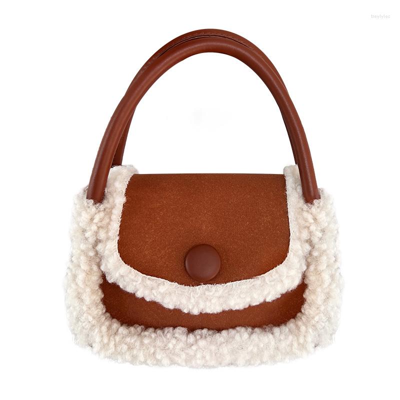 

Evening Bags Autumn And Winter Wool Bag Women 2023 Fashion Korean Handheld Small Square Versatile Ins One Shoulder Crossbody, Red
