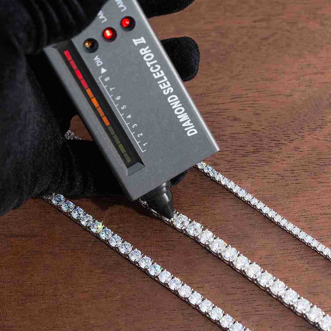 

Fresh Item High Quality Hip Hop Bling Vvs 925 Sterling Silver 3mm 4mm Flawless d Color Lab Diamond Moissanite Tennis Chain