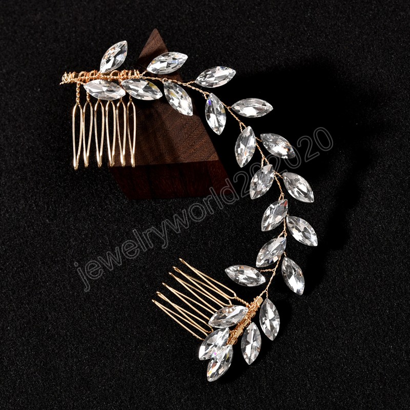 

Wedding Hair Combs Shiny Elegant Girl's Hair Jewelry Headpiece Silver Accessories for Women Hair Ornaments Crystal Fashion Tiara