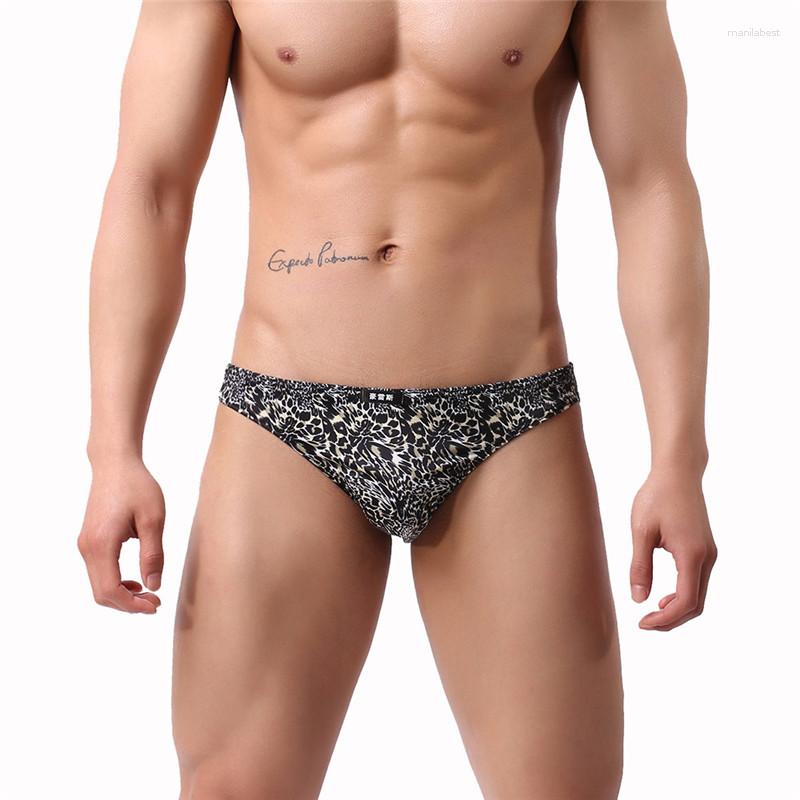 

Underpants Men's Underwear Leopard Printing Briefs Male Sexy Low-rise Comfy Bikini Shorts U Convex Underwears Man Panties
