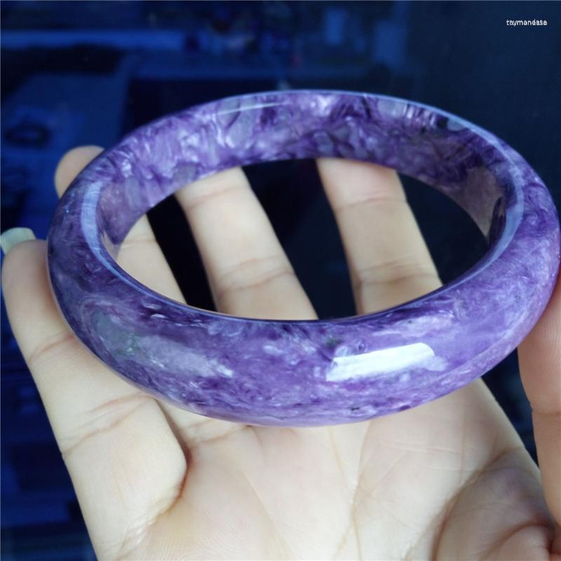 

Bangle Inner Diameter 62mm Genuine Purple Natural Charoite Bracelet Bangles Women Femme Charm Fashion Raym22