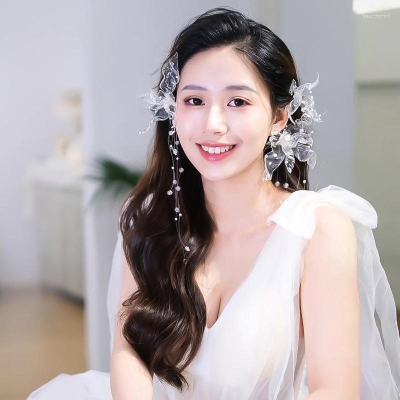 

Hair Clips 3pieces Beaded Tassel Updo Hairpins Sets Hairclips Headdress Bride Tiara Wedding Accessories