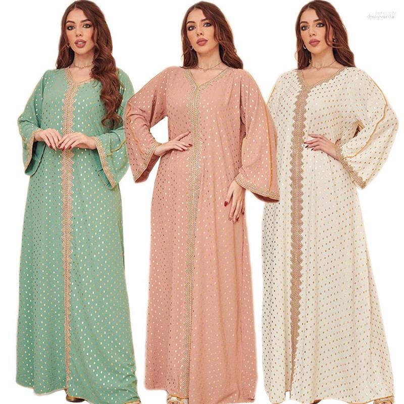 

Ethnic Clothing Dubai Abaya Women Muslim Dress Ramadan Eid Mubarak Djellaba Femme Kaftan Islamic Arabic Robe Middle East Abayas Gown