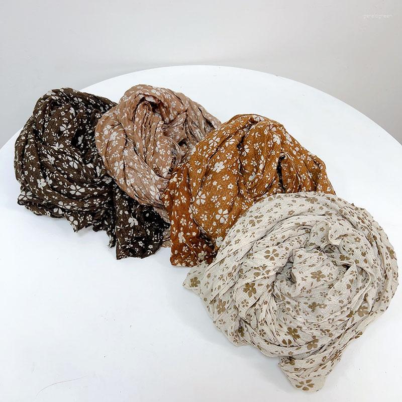 

Scarves Designs Women's Scarf Autumn Winter Long Floral Carf Shawl Viscose Cotton Printed Fancy Printing Crinkle Soft