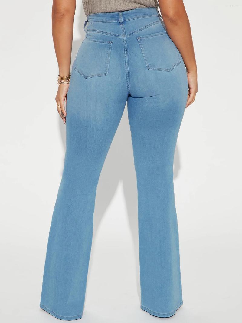 

Women's Jeans Women's Denim Pants Summer Fashion Trends Street Holes Micro Flared Retro Vintage Blue