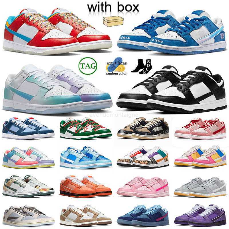 

With Box OG Running Shoes Sneakers Panda Born x Raised Freddy Krueger Lobster Unlock Your Space Argon Mens Women Dunkes Low Authentic Trainers 36-48, 5 36-45