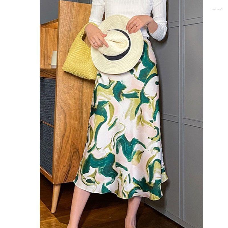 

Skirts Vintage Women Sweet 2023 Summer Korean Elegant Print Floral Maxi Skirt Fashion Female Casual Bodycon Tops B7, Luse