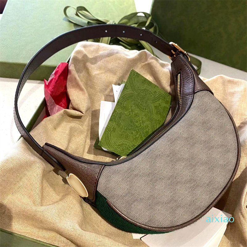 

Luxury Designer Classic underarm Bags clutch Women's Ophidia pouch Mini Half moon scrossbody men Shoulder zipper Totes Leather Double purses handbag Bag Metal