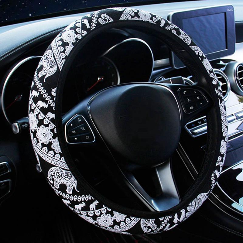 

Steering Wheel Covers Car Cover Elephant Printed Elastic Band Without Loop