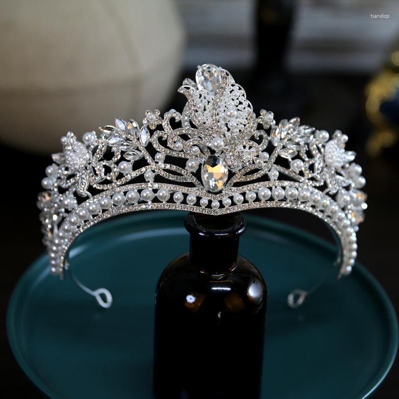 

Hair Clips Tiaras And Crowns Hairband Luxury Wedding Accessories For Women Bride Tiara Large Crown Jewelry Engagement Gift