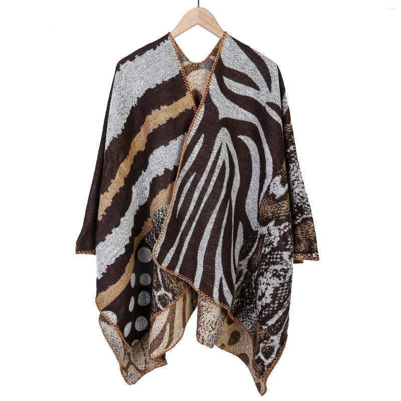 

Scarves European And American Women Camouflage Leopard Color Extended Thickened Shawl Fashion Warmth Soft Pashmina Poncho
