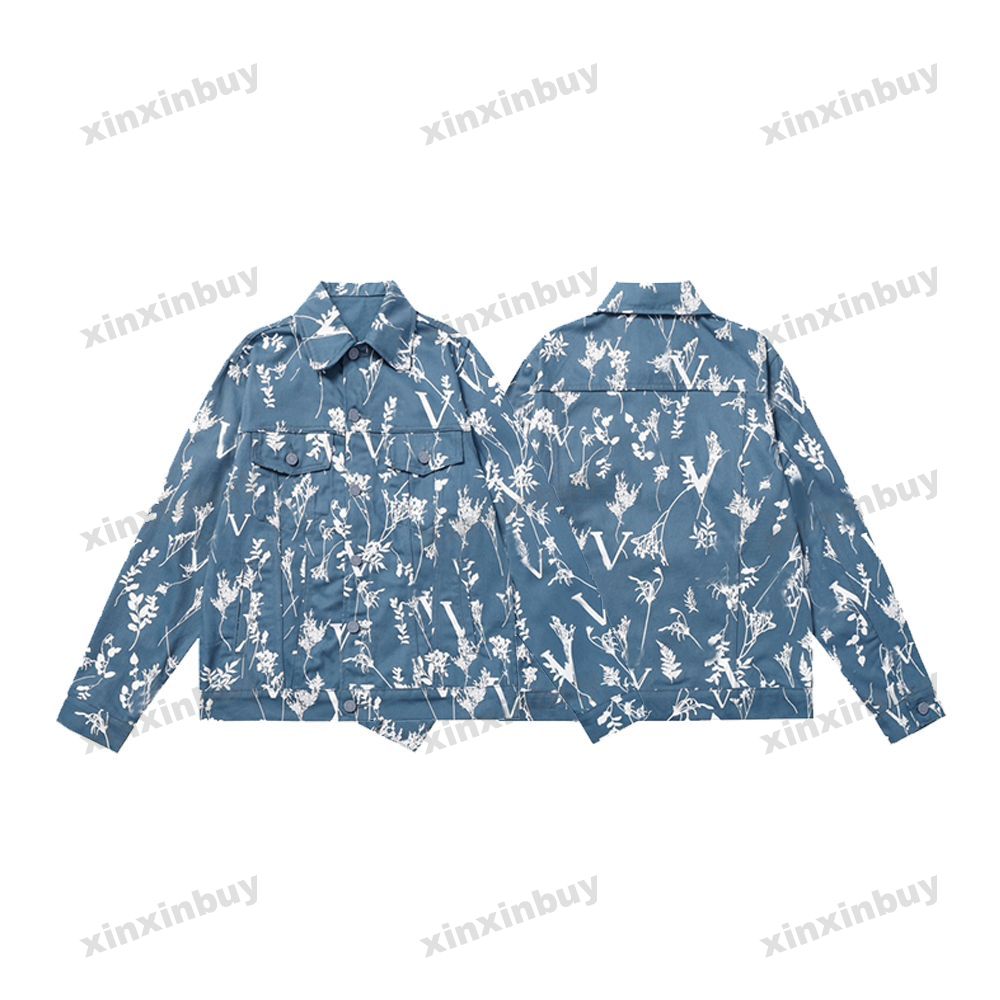 

xinxinbuy Men designer Coat Jacket Paris leaf Wheat ear letter print long sleeve Cotton women green blue black S-2XL, Multi