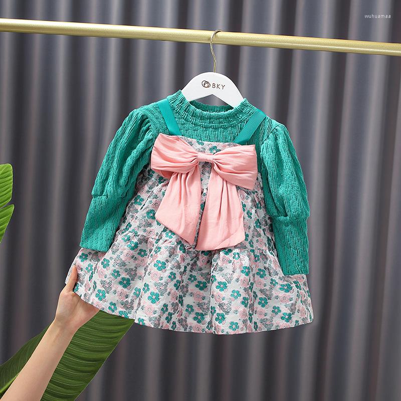 

Girl Dresses Baby Girls Dress Clothing Outfits Toddler T-Shirt Strap Suits For Christmas Birthday Clothes Sets, Green