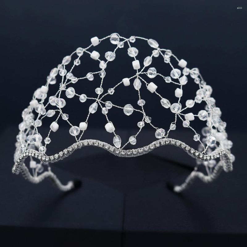 

Hair Clips Design Black Crystal Headband Wedding Accessories Handmade Mesh Tiara Hairband Women Ornament Headpiece Vines