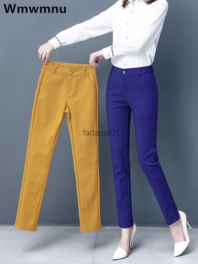 

Casual Cotton Anklelength Pants Women S4XL Slim Pantalones Mid Waist Classic Solid Ol Pencil Trousers Office Skinny Sweatpants L230621, Grey green
