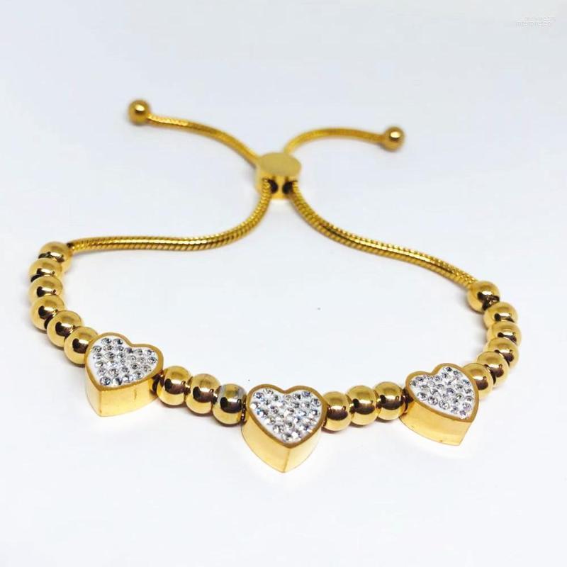 

Strand 2023 Fashion Heart Charm Handmade Bracelets For Women Stainless Steel Beads Bracelet Style Jewelry Gift