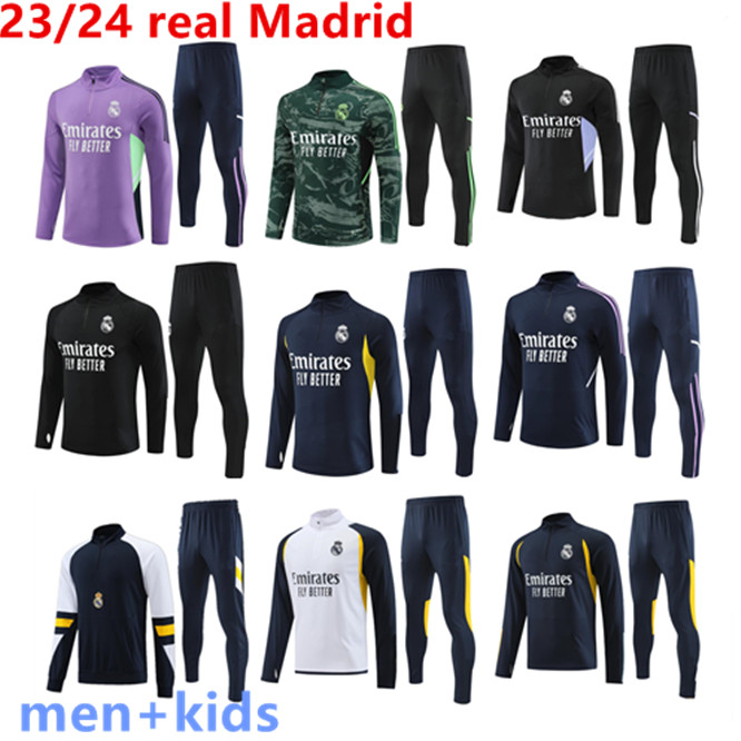 

2023 2024 Real Madrids TRACKSUIT VINI JR BELLINGHAM TRAINING suit men kids football set CAMAVINGA MODRIC VALVERDE football Madrides chandal futbol survetement, 13