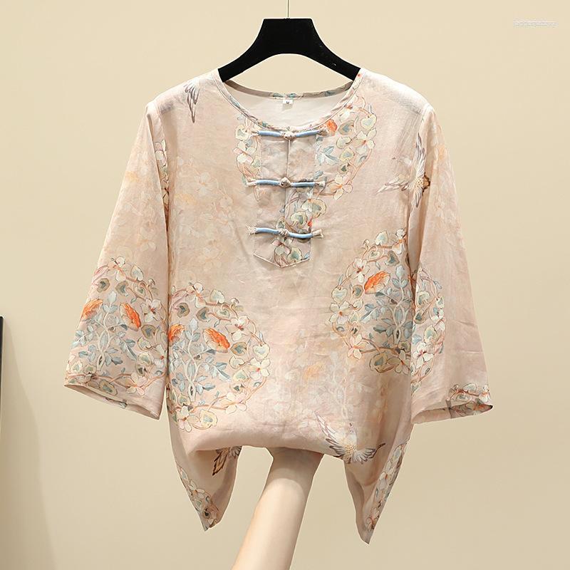 

Ethnic Clothing Chinese Style Retro Spring Top Women Buckle Design Chic Shirt Trend Traditional For