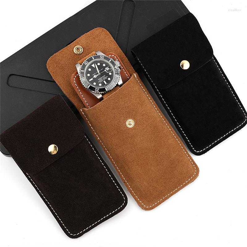 

Watch Boxes & Cases Quality Bracelet Storage Bag Leather Box Portable Travel Jewelry Pouch Case For Men AndWomen Gift