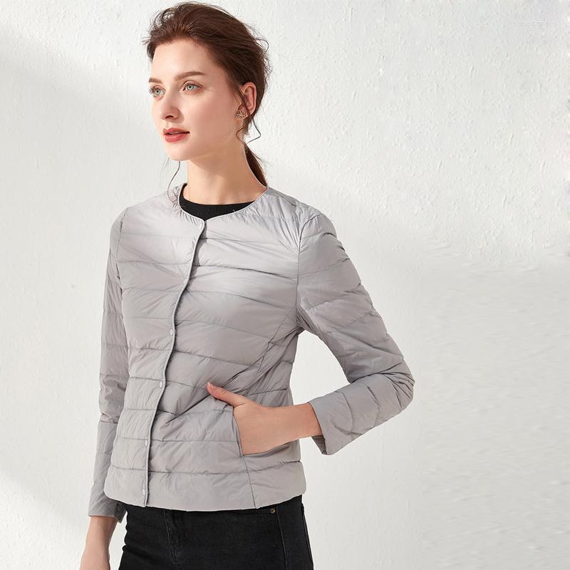 

Women's Down Woman Ultra Light Jacket Portable Parka MaFabric Casual Duck Coat Warm Lightweight, Gray