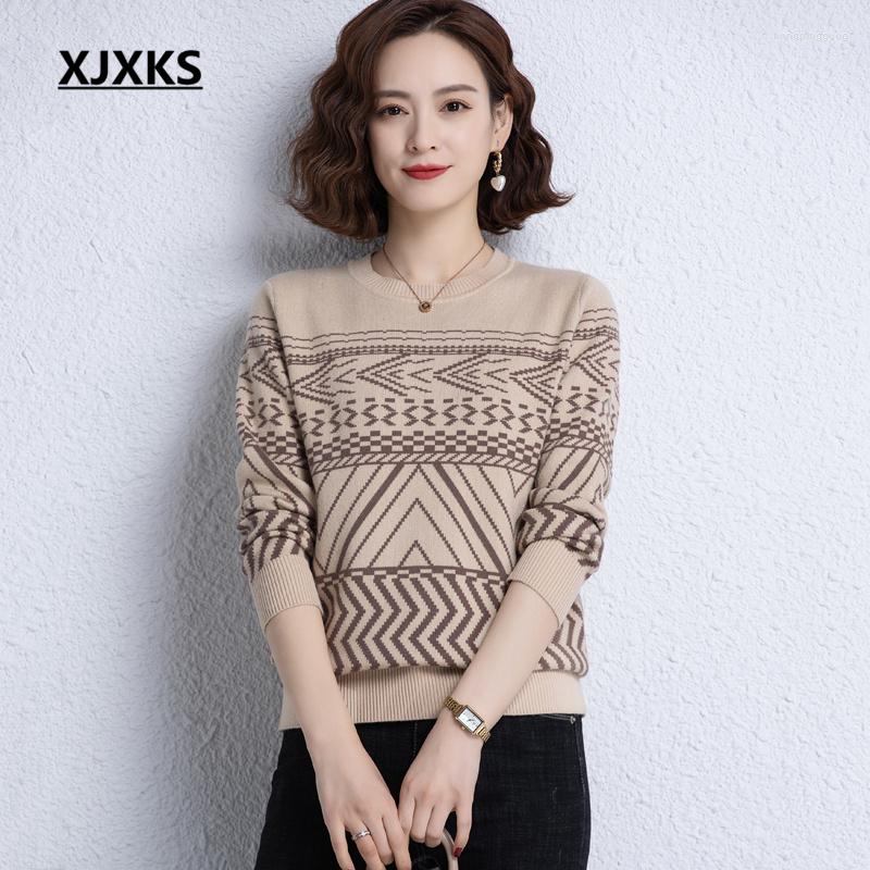 

Women' Sweaters XJXKS 2023 Autumn And Winter Latest Women' Sweater Temperament Wool Knitted Pullover Jumper Sueters De Mujer, Black