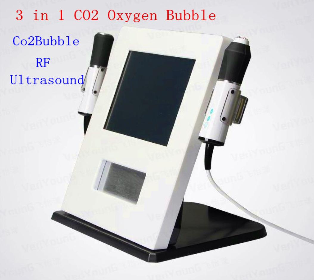 

3 in 1 Oxygen Ultrasound RF Face Oxygen Co2 Bubble Skin Care Facial Machine Wrinkle Remover Beautifu Equipment DHL 5794386