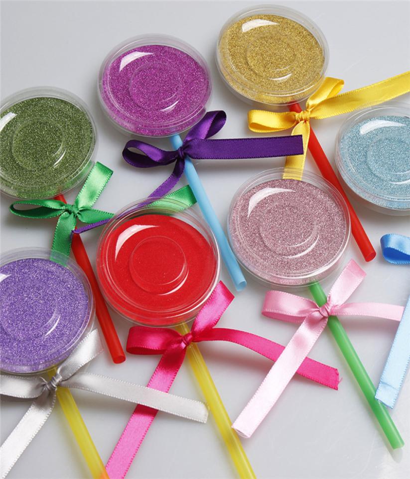 

Colorful Lollipop Eyelashes Package Boxes 3D Mink Eyelashes Box False Eyelash Case Mink Lashes Storage Box Round Lash Boxes Makeup3136765