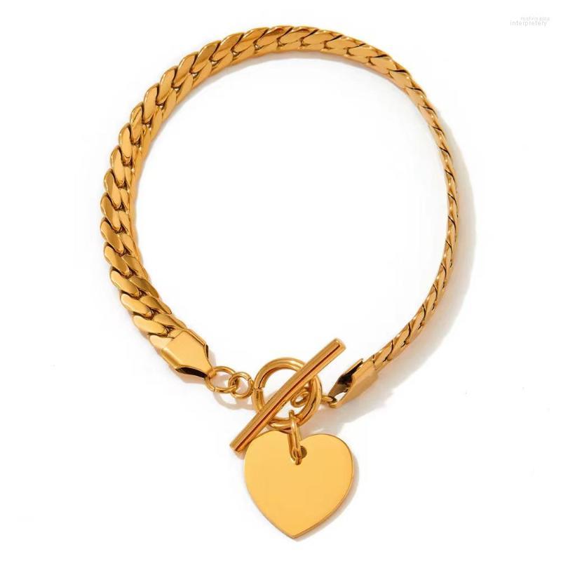 

Link Bracelets High Quality Women Heart Shape Stainless Steel Bracelet Jewelry For Girls