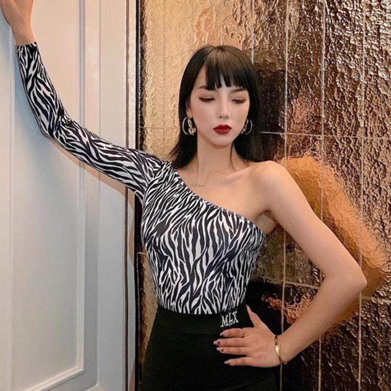 

Stage Wear One Side Sleeve Female Latin Dance Bodysuit Women Ballroom Cha Samba Rumba Performance Dancewear NY63 6157