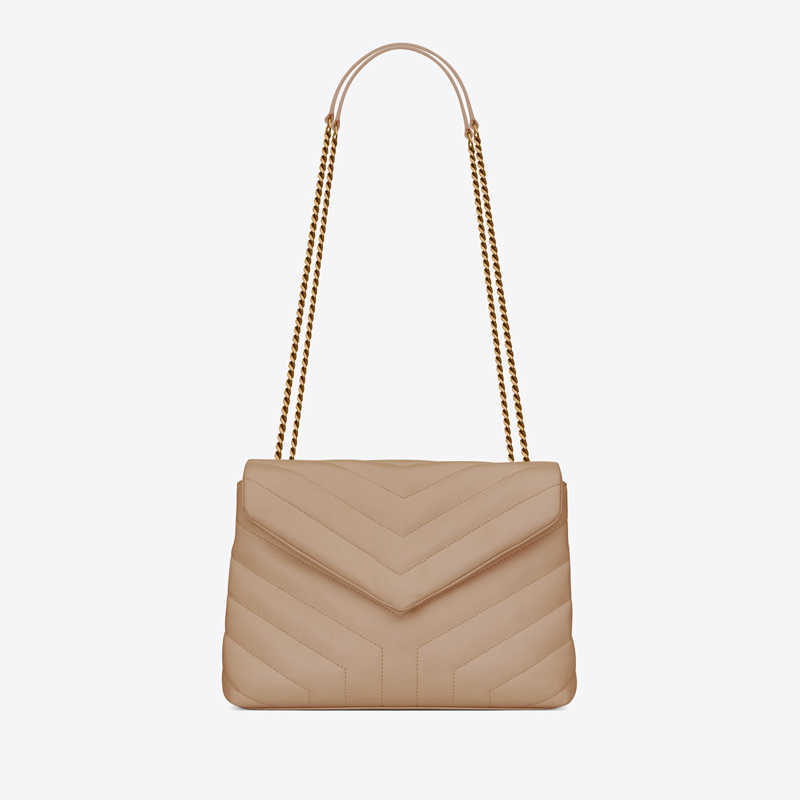 

High Quality Loulou Bag Fashion designer Luxury bags Real Leather Messenger Bag Chain shoulder crossbody Classic flap Women purse MM Size, Black