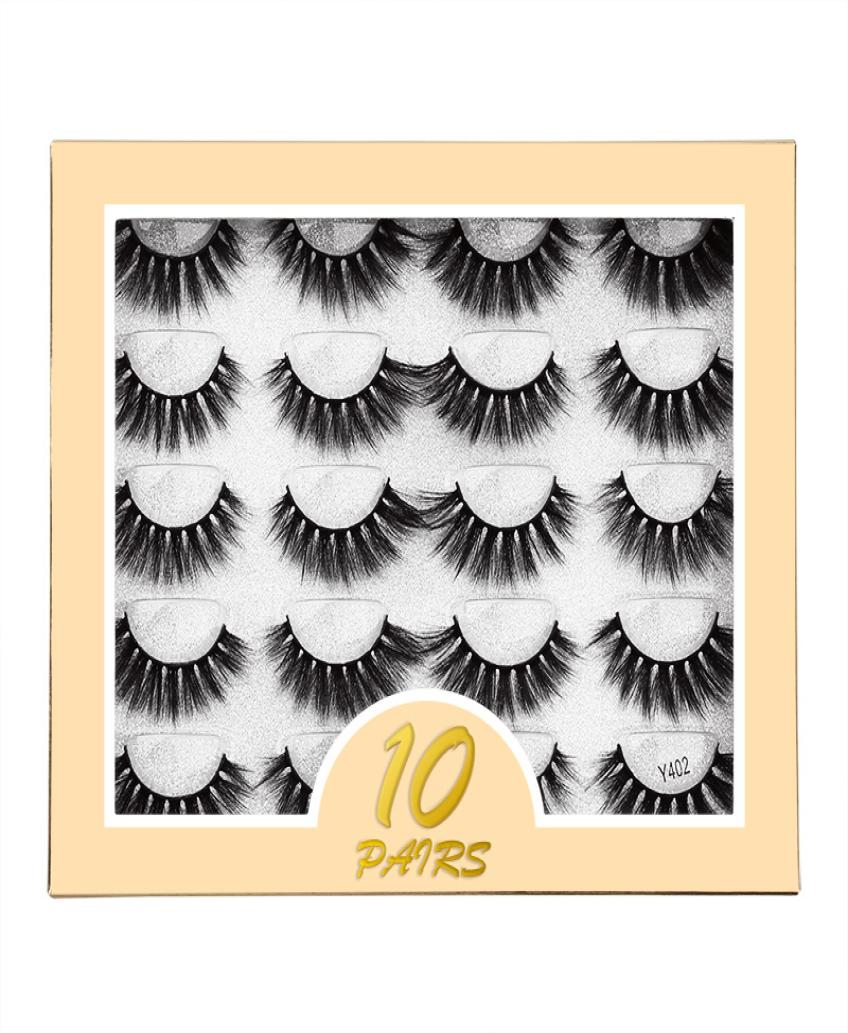

10 Pairs Natural 3D False Eyelashes Set Fake Lashes Makeup Kit Mink Extension4215691