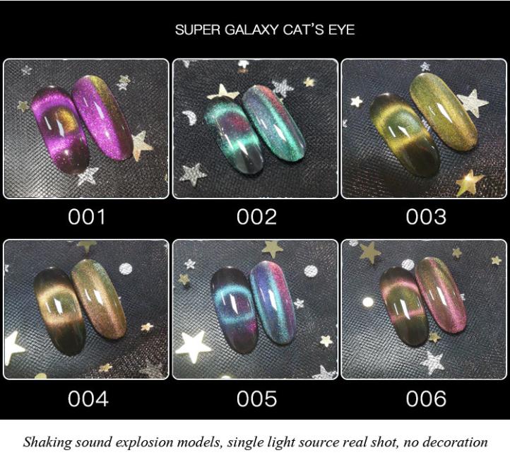 

9D Cat Eye Gel Nail Polish Set Galactic Effect Magic Gel Nail Polish Kit 6 Colors UV LED Auroras Gel Polish7648016, Beige