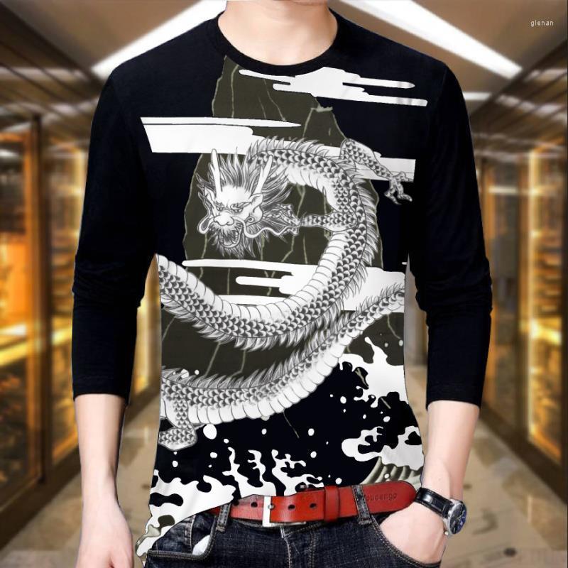 

Men's T Shirts Spring And Autumn 3D Available Round Neck T-shirt Men's Long-sleeved Korean Youth Clothing Plus Fat 4XL Size Clothes, Same as pictures