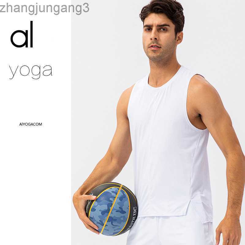 

Desginer Alo Yoga T Shirt sports vest moisture wicking quick-drying fitness vest basketball vest men's loose training clothes, Light blue