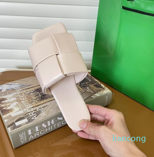 

High quality woman summer leather band weaving flat slippers femal fashion handmade leather single shoes size 35-40, As pic 2