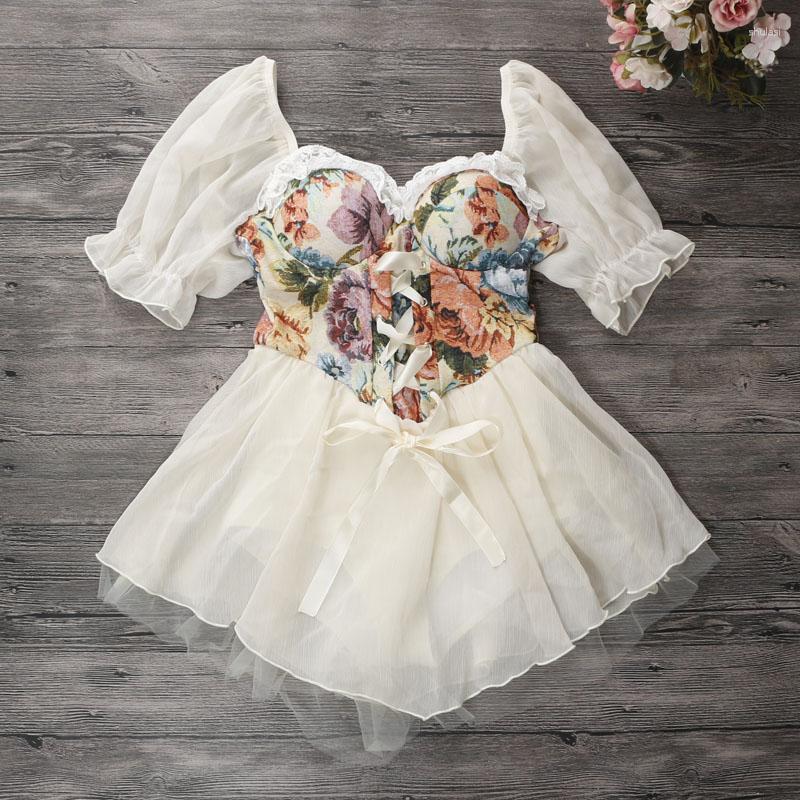 

Women's Swimwear YinFengTing Women One Piece Short Sleeve Print Bandage Bathing Suits Push Up High Waist Swimsuit Beach Dress 2023