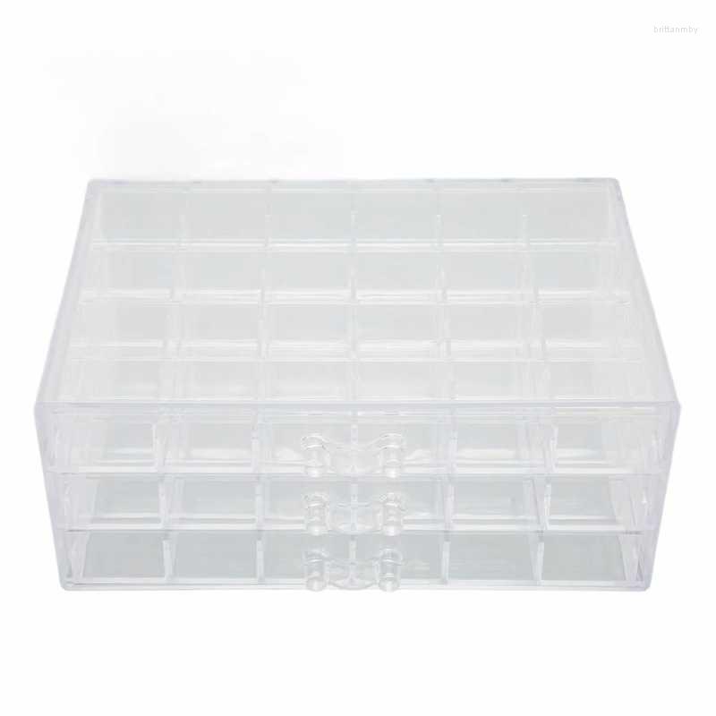

Jewelry Pouches Earring Storage Box 72 Grids Acrylic Organizer Visible With Lid For Necklaces
