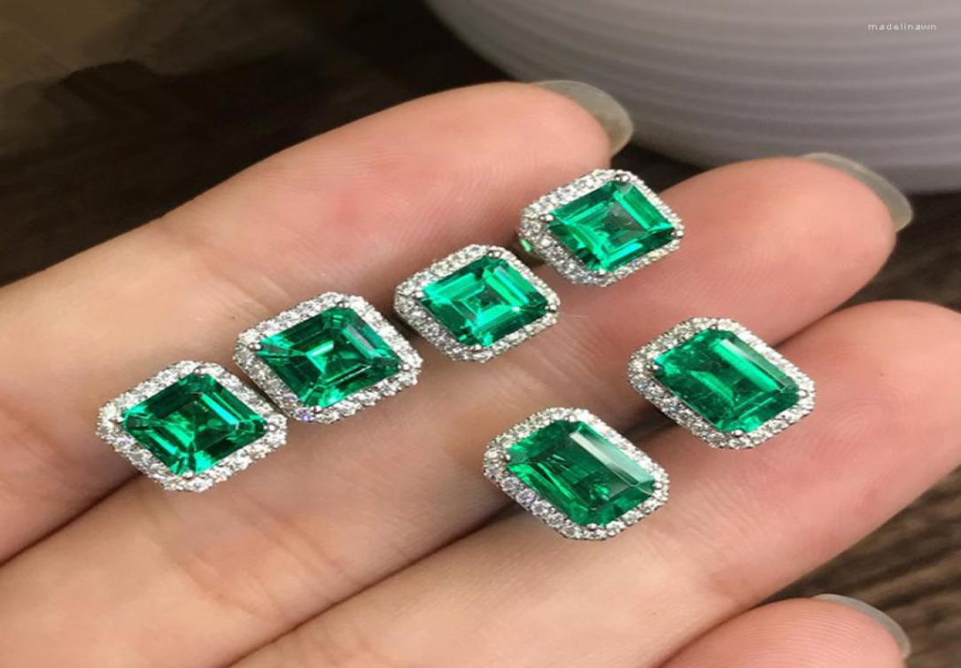 

Stud Earrings UILZ Luxury Female Crystal Green Square Earring Cubic Zirconia Wedding Vintage For Women CEL12214741566