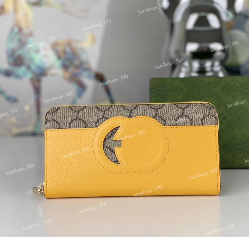 

Famous Wallets for Men High Quality Genuine Leather Card Holder Women Zipper Long Wallet Money Bag Coin Purses Clutch Bag Gift Box #701423, Yellow -701420