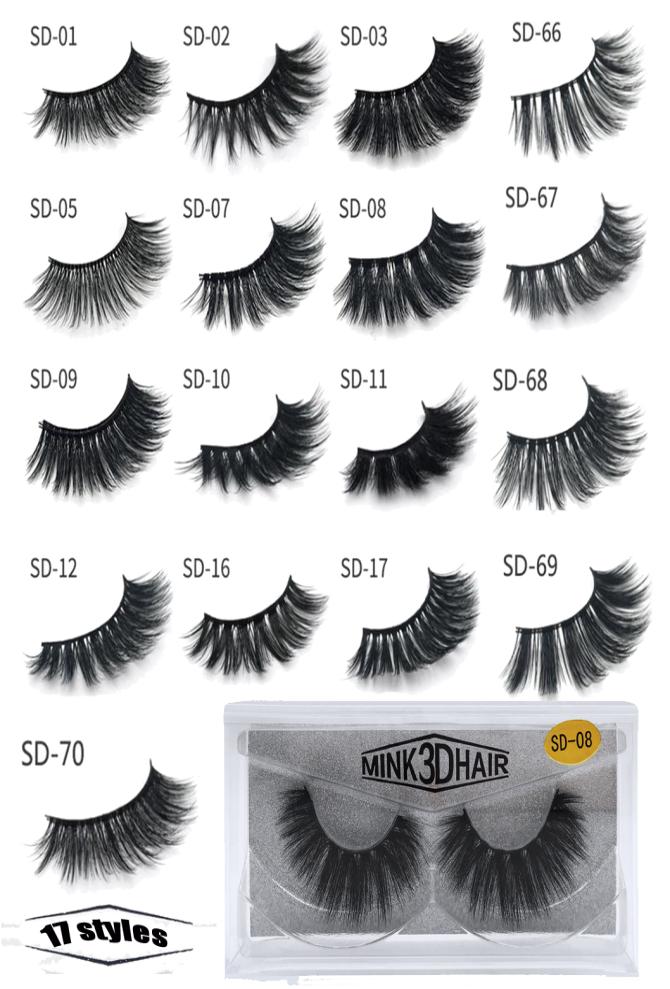 

1Pairlot Eyelashes 3D Mink Eyelashes Crossing Mink Lashes Hand Made Full Strip Eye Lashes 17 Styles New Package cilios naturais6912121