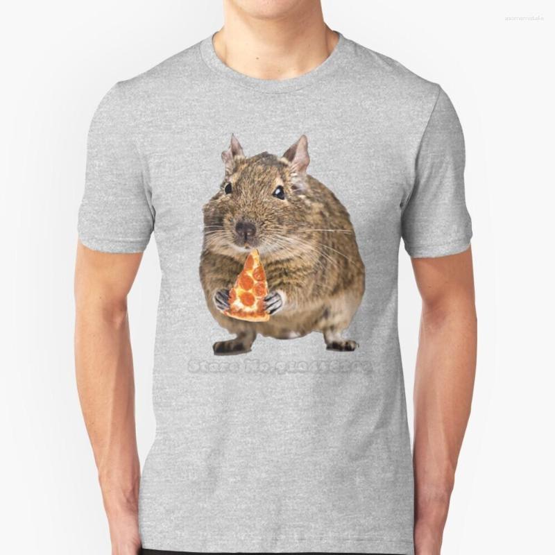 

Men's T Shirts Degu Loves Eating Pizza T-Shirts Pure Cotton O-Neck Shirt Men Degoe Degus Food Love Hungry Munchies, Mtee-navy