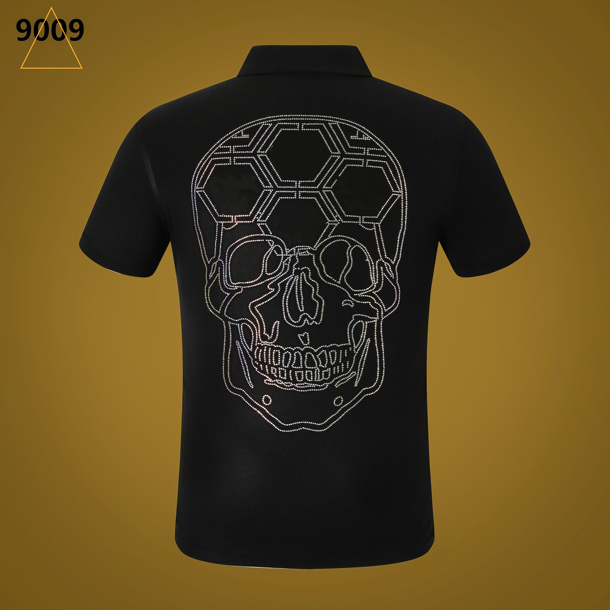 

NEW PP Men's Polo Shirt Summer Skull Diamond Phillip Plain Short Sleeve Designer T Shirt Harajuku Tee Brand Skulls Print Tops Streetwear VS9009, White