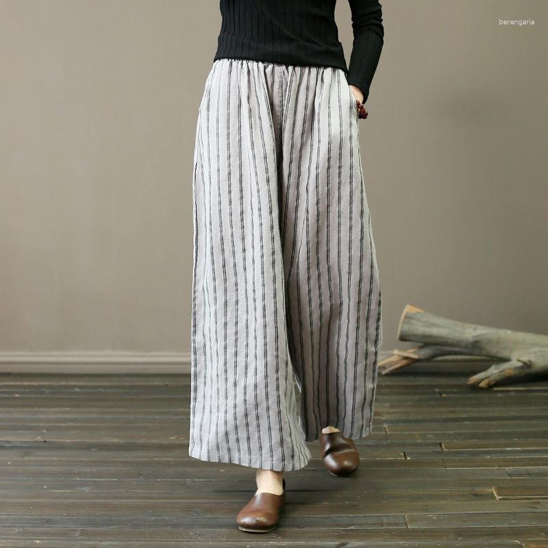 

Women's Pants Casual Striped Women Solid Elastic High Waist Wide Leg Harajuku Korean Style Trouser Pantalones De Mujer, Gray