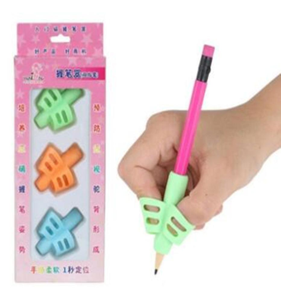 

3PCS Twofinger Grip Silicone Baby Pencil Holder Learn Writing Tools Writing Pen School Pencil Holder for 3 to 12 Years Old Kids7382533