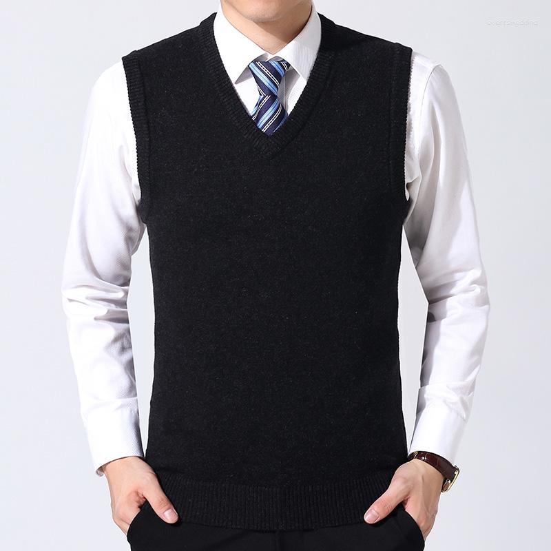 

Men's Vests 2023 Fashion Brand Sweater Man Pullovers Vest Slim Fit Jumpers Knitwear Sleeveless Winter Korean Style Casual Clothing Men, Bu