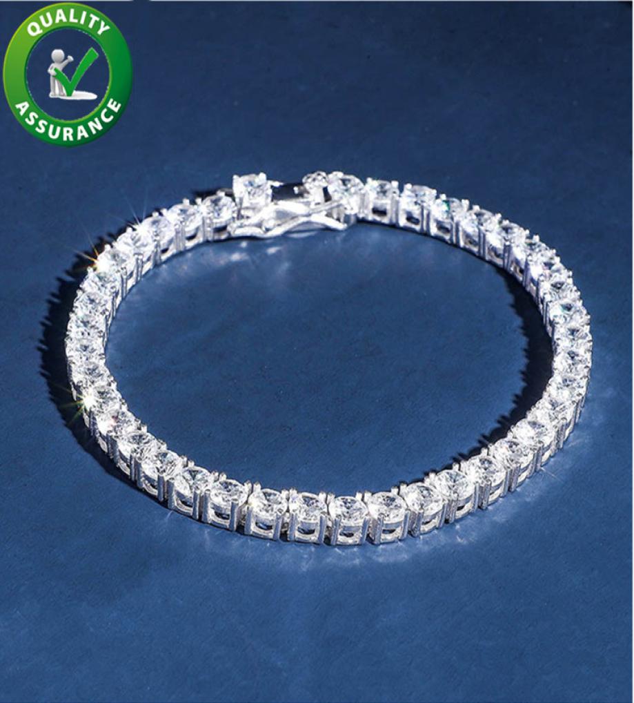 

Luxury Designer Bracelet 925 Sterling Silver Mens Bracelets for Love Ices Out Diamond Tennis Bracelet Pandora Style Charm Rapper A3426826