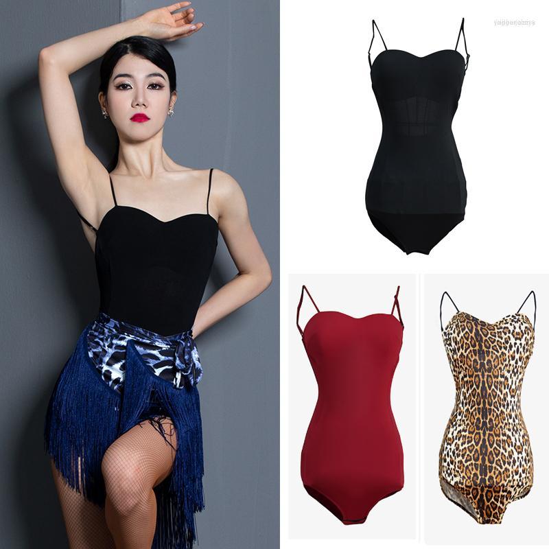 

Stage Wear 2023 Latin Dance Tops For Women Sexy Bodysuit Chacha Rumba Tango Dress Ballroom Performance Clothing DN15207, Black