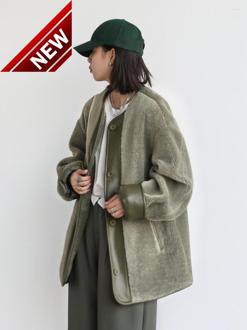 

Women' Jackets Lamb Retro Faux Loose Fur Contrast Women Plush Coat Streetwear Thick Warm Jacket Women' Winter Outwear Coats Ladies, Coffee