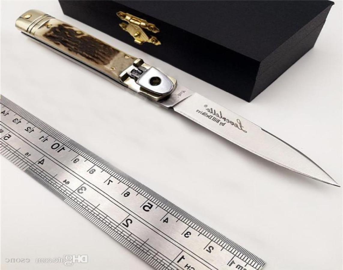 

Antler Tactical Mafia knife Natural D2 Blade Italy New Handle Survival Camping Knives Hunting Italian Folding EDC Quickly Open AUT9977839