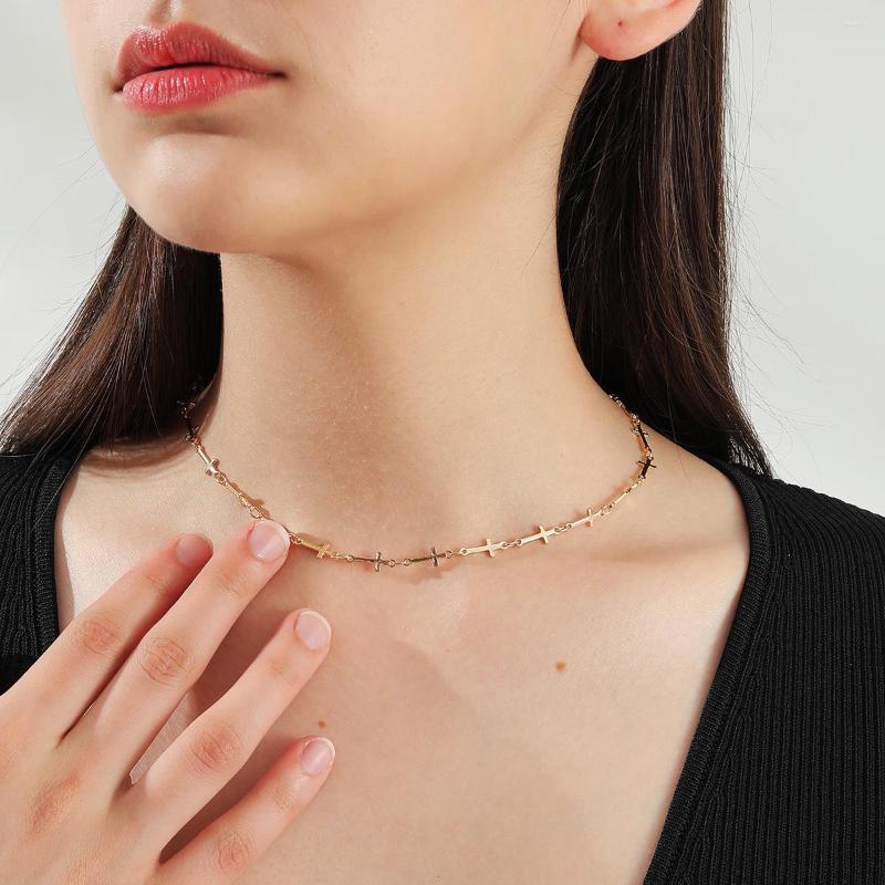 

Chains 1 Piece Minimal Cross Design Chain Necklace For Women